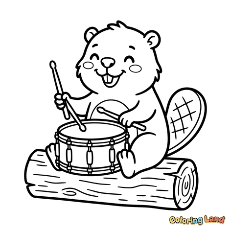 Berang-berang Musikal Bermain Drum