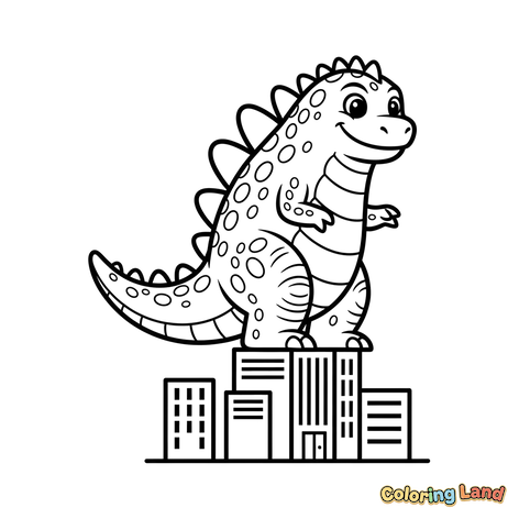 Godzilla Lucu di Gedung Kota