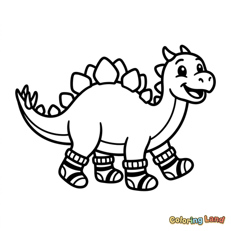Lindo Estegosaurio con Botas de Invierno