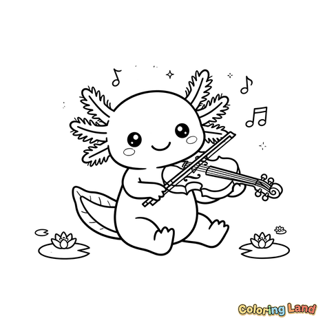 Musikalisk Axolotl med Violin