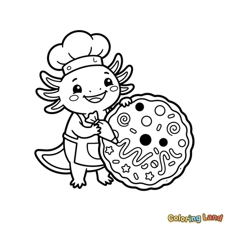 Koch Axolotl mit Riesenfpizza