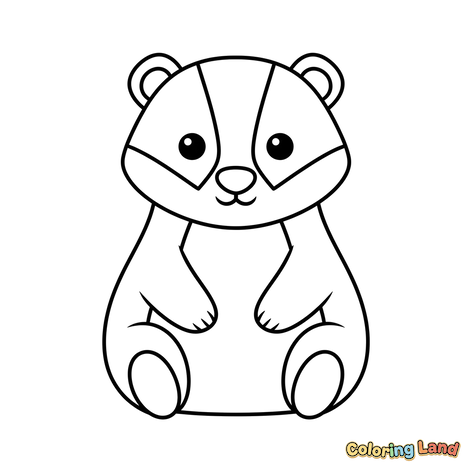 Adorable Sitting Badger