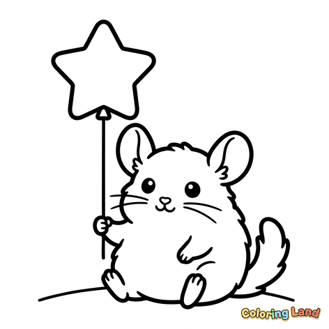 Hámster Lindo con Globo de Estrella