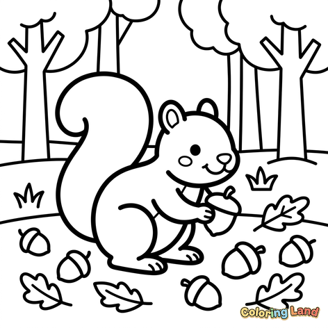 Cute Squirrel in the Autumn Forest