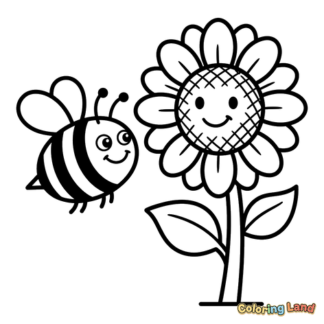 Bombo felice e girasole sorridente