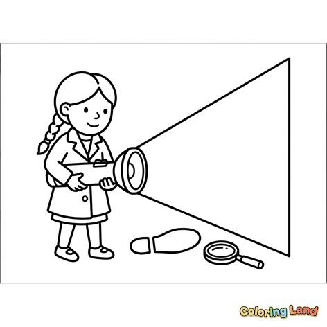 Girl Detective Investigating Clues