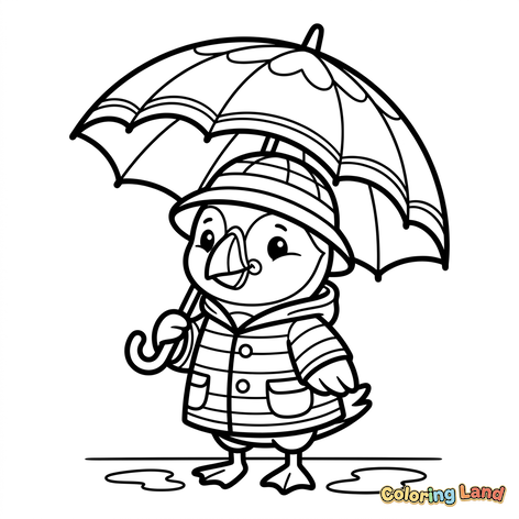 Cute Duckling in Rain Gear