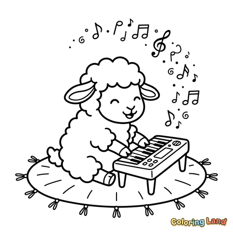 Ovelha Musical Tocando Teclado
