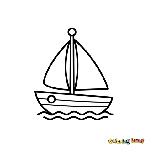 Perahu Layar Sederhana di Atas Ombak