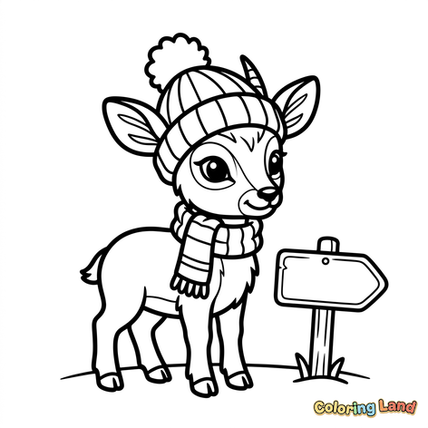 Adorable Faon d'Hiver