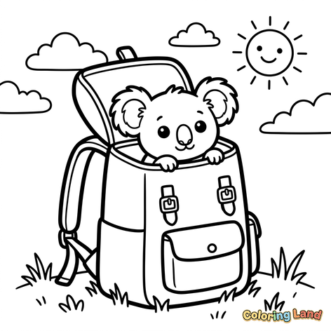 Cute Koala in a Backpack