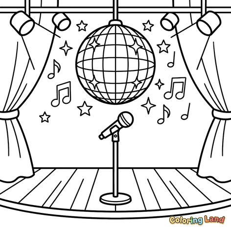 Scène de Disco et Microphone