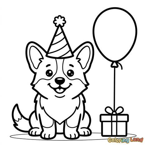 Célébration d'Anniversaire du Chiot Corgi