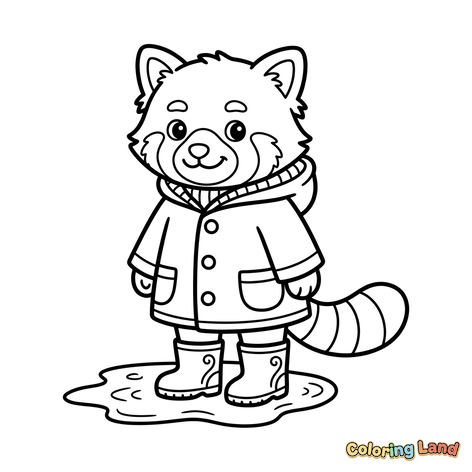 Mignon Panda Roux en Tenue d'Hiver