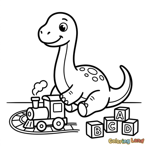 Söt dinosaurie som leker med leksaker