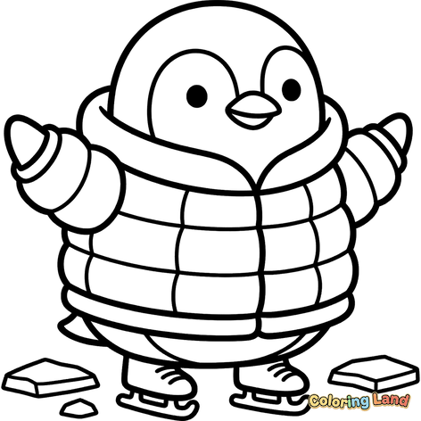 Mignon Pingouin qui Patine