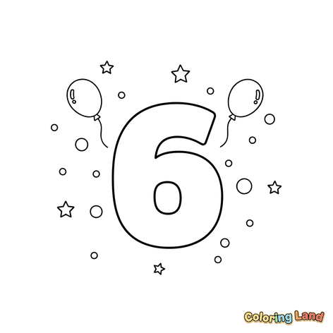 Célébration d'Anniversaire Chiffre 6