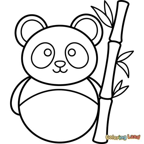 Entzückender Panda mit Bambus