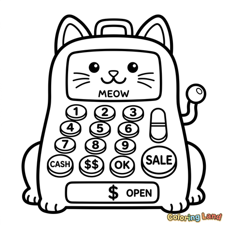 Linda Caixa Registradora de Gato
