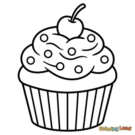 Cupcake mit Kirsche und Streuseln