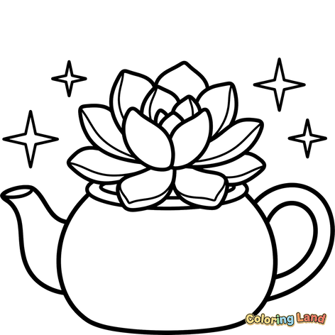 Succulent in a Teapot with Stars