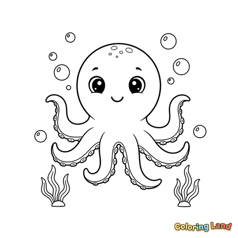 Lindo Pulpo Bajo el Agua