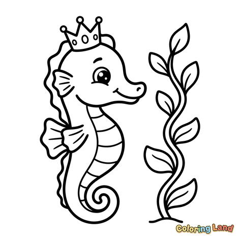 Royal Seahorse and Seaweed