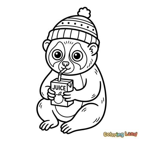 Dolce Panda con Berretto Invernale e Succo