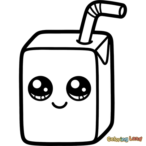 Joyeuse Brique de Jus avec une Paille