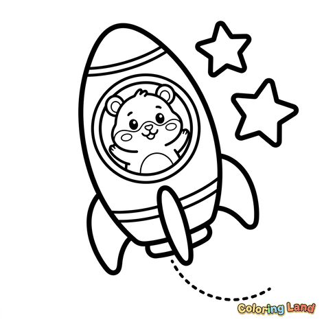 Hamster Astronaut în Racheta Spațială
