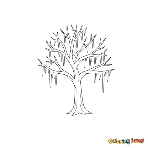 Winterbaum mit Eiszapfen