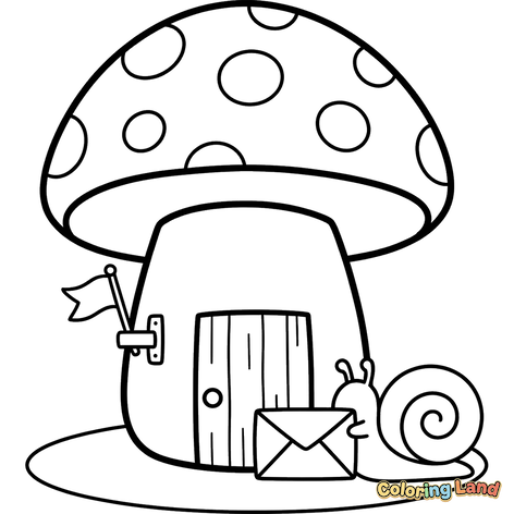 Maison Champignon avec Escargot Facteur