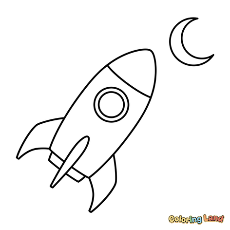 Fusée volant vers la Lune