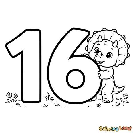 Cute Dinosaur Number 16