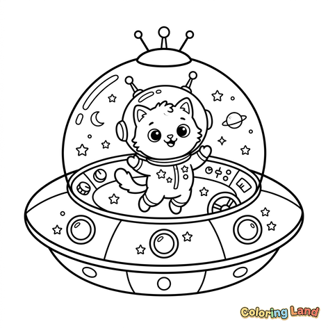 Space Cat in a UFO