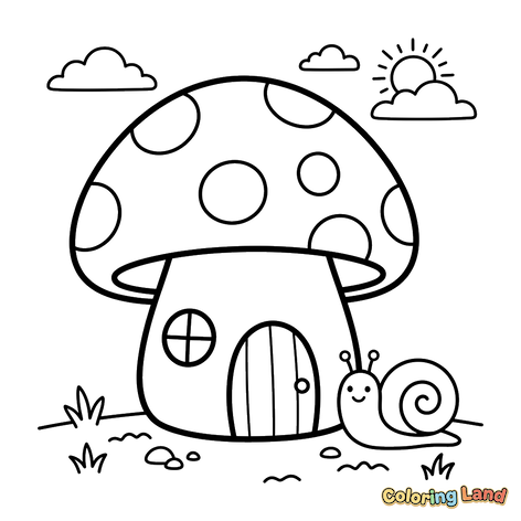 Maison Champignon Magique et Escargot