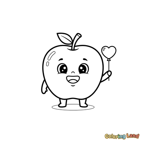 Jolie Pomme avec Ballon Coeur