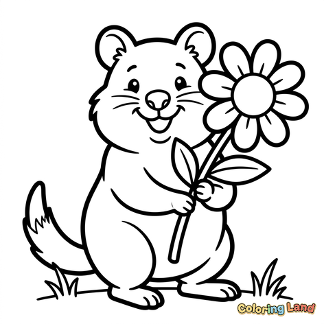 Hamster Fofo com uma Flor