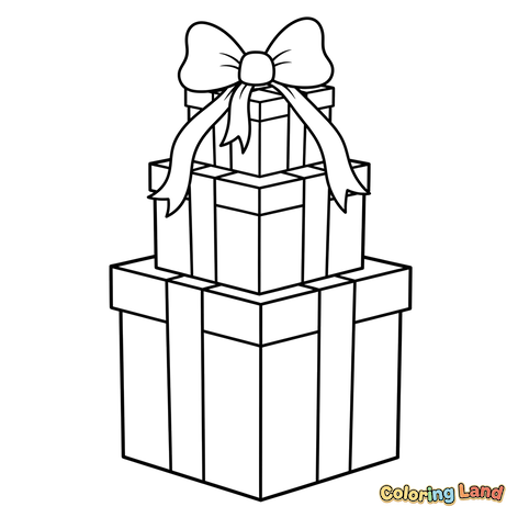 Gestapelte Geschenkboxen mit Schleife