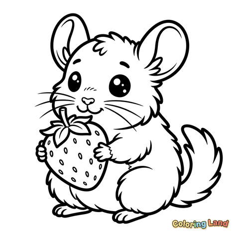 Cute Hamster with a Strawberry