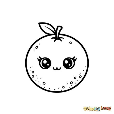 Kawaii Orangen Frucht
