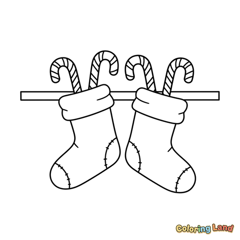 Calcetines Navideños y Bastones de Caramelo