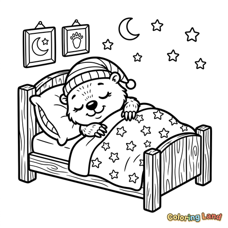 Bebê Urso Dormindo na Cama