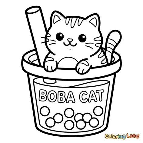Cute Boba Cat Tea