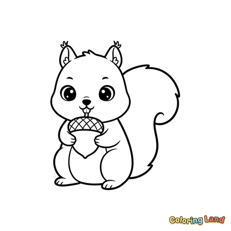 Cute Squirrel with Acorn