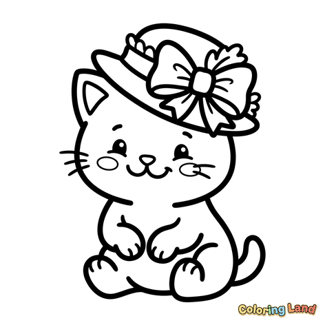 Cute Kitten in a Fancy Hat