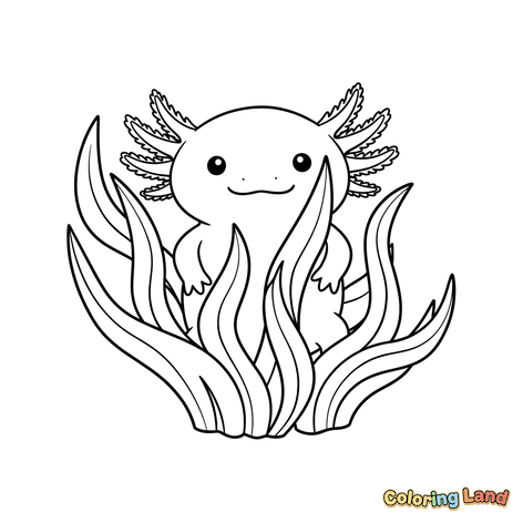 Glad Axolotl i Vandplanter