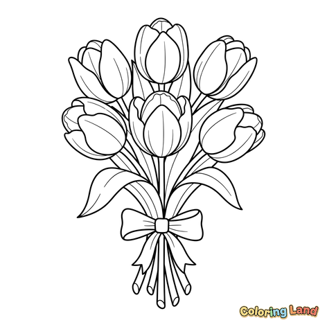 Bouquet di Tulipani con Fiocco