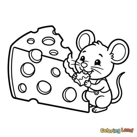 Cute Mouse with Giant Cheese