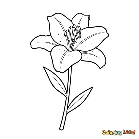 Umriss einer Lilienblüte